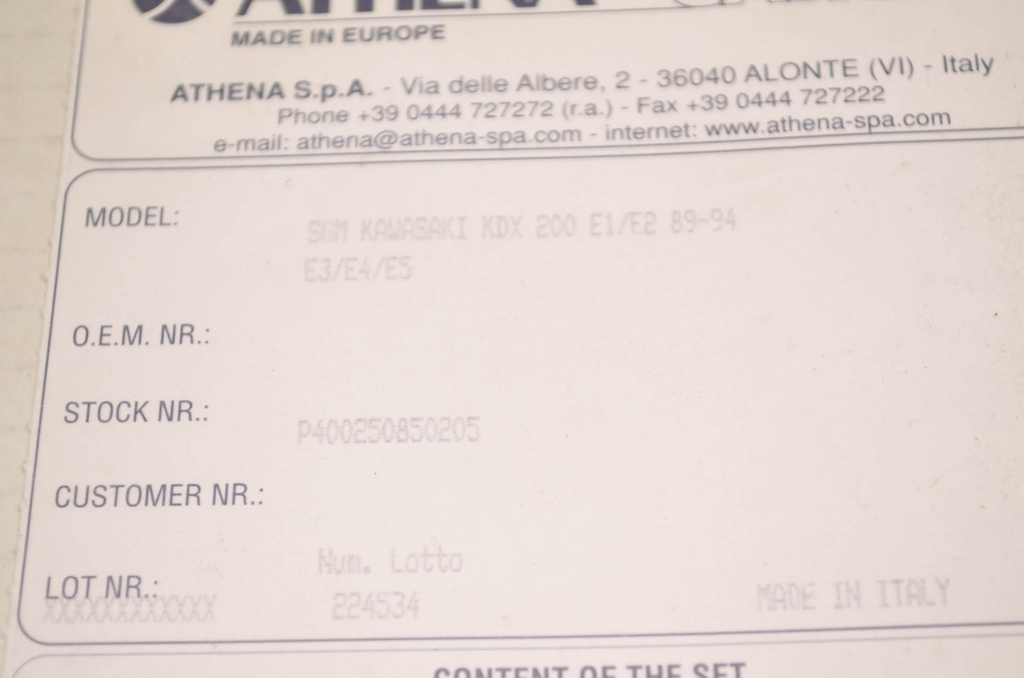 Gasket Kit NOS