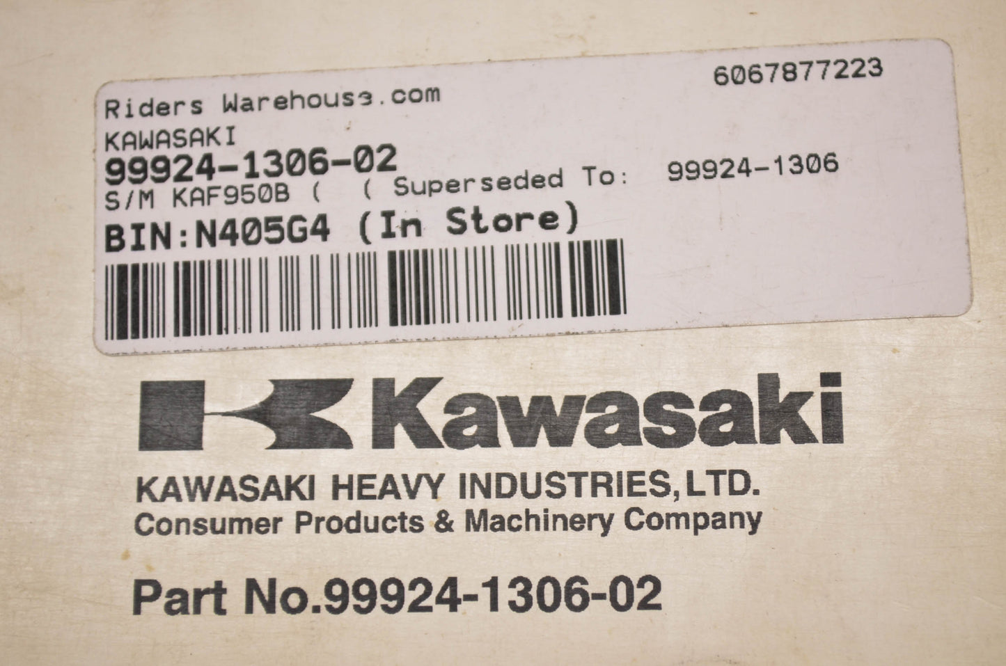 OEM Kawasaki 99924-1306-02 Service Manual KAF950B NOS