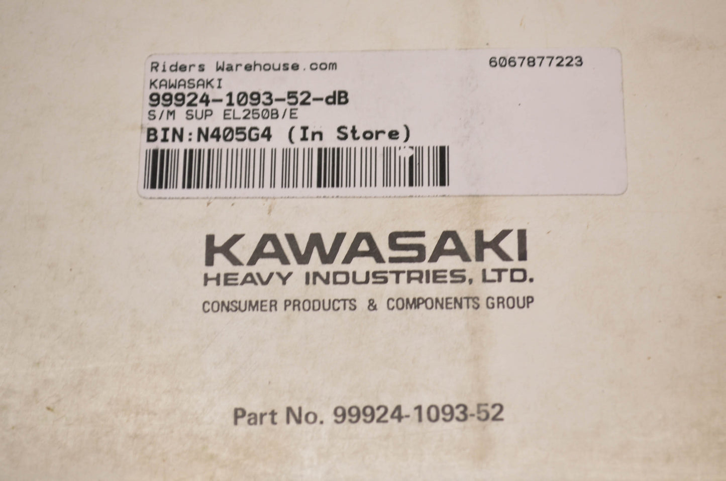OEM Kawasaki 99924-1093-52 Service Manual Supplement EL250B/E
