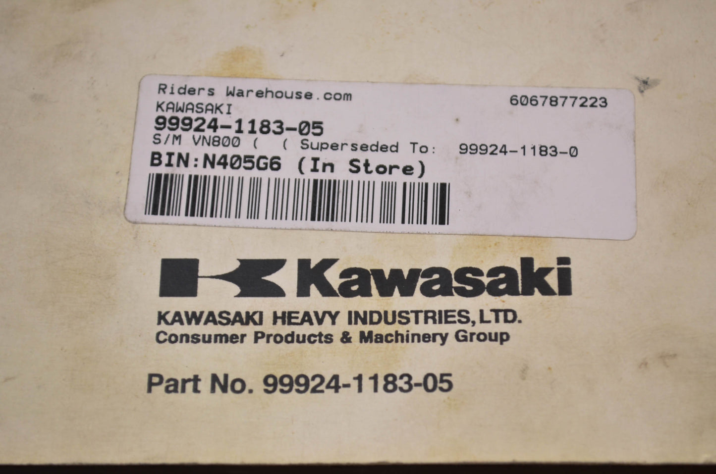 OEM Kawasaki 99924-1183-05 Service Manual VN800A NOS