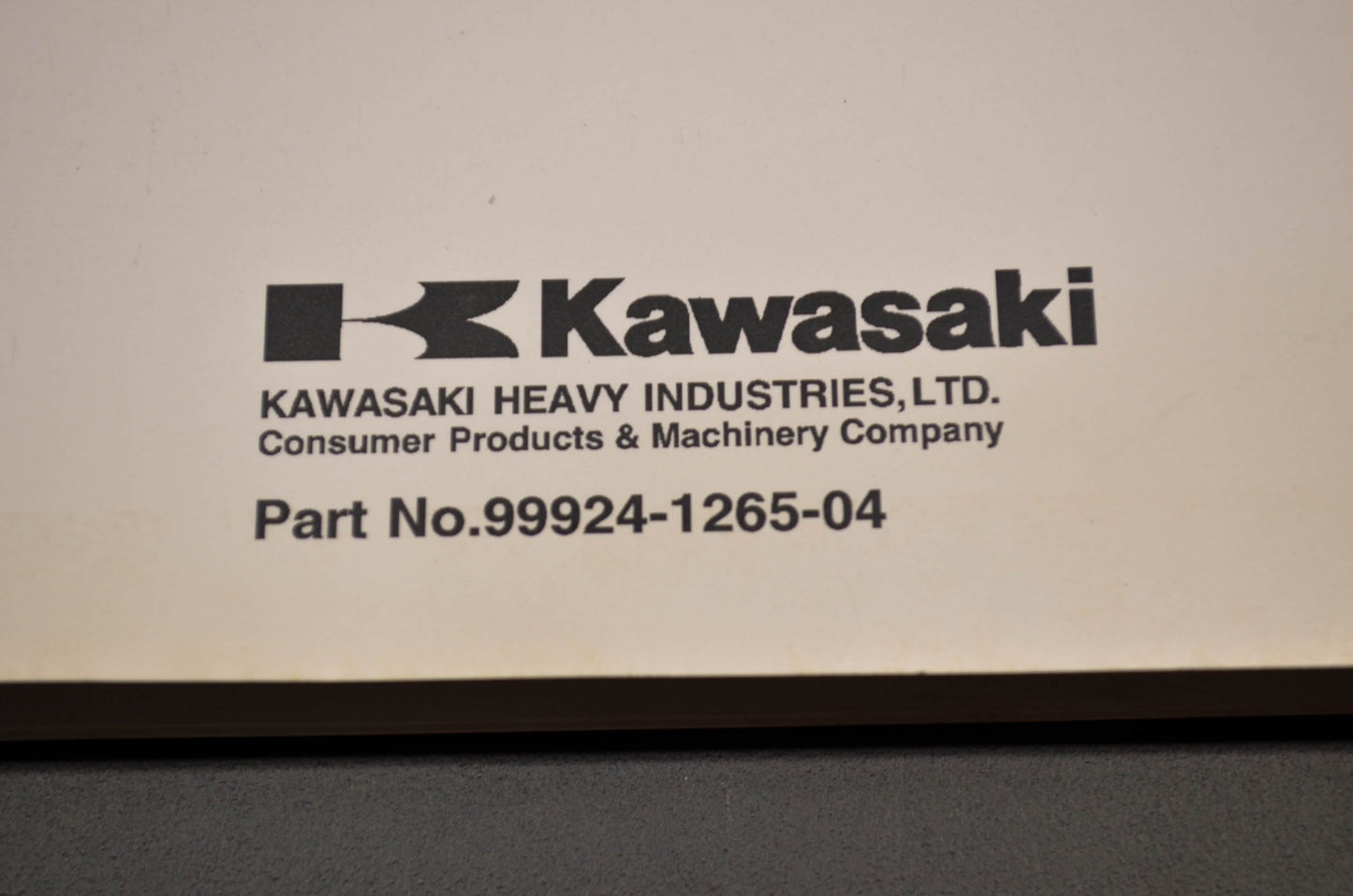 OEM Kawasaki 99924-1265-04 Service Manual KX85A/100D NOS