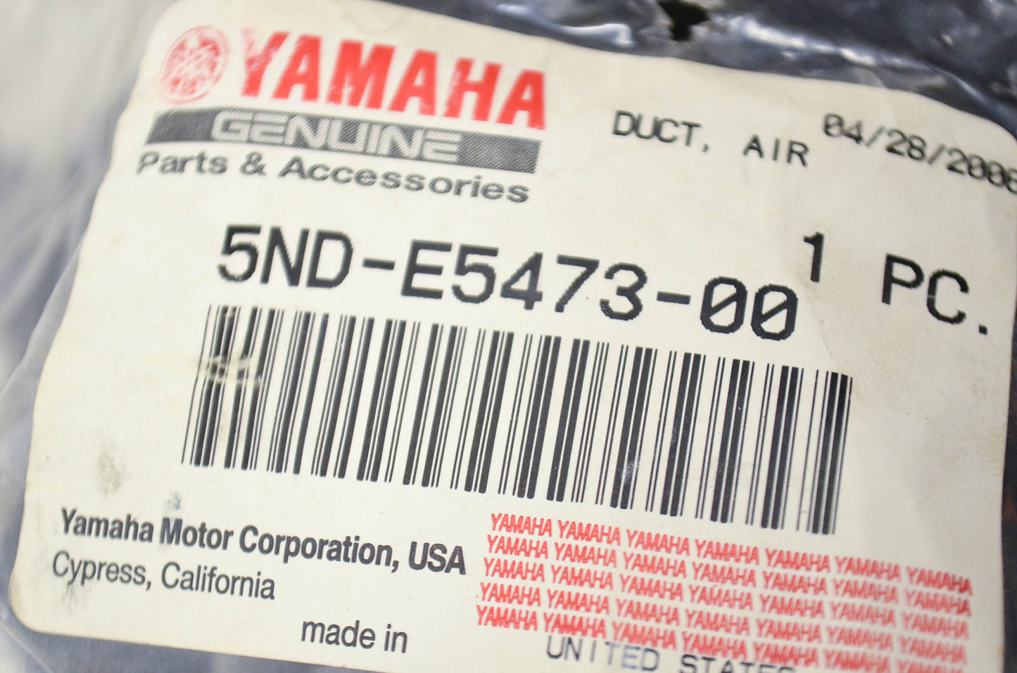 OEM Yamaha 5ND-E5473-00-00 Air Duct NOS