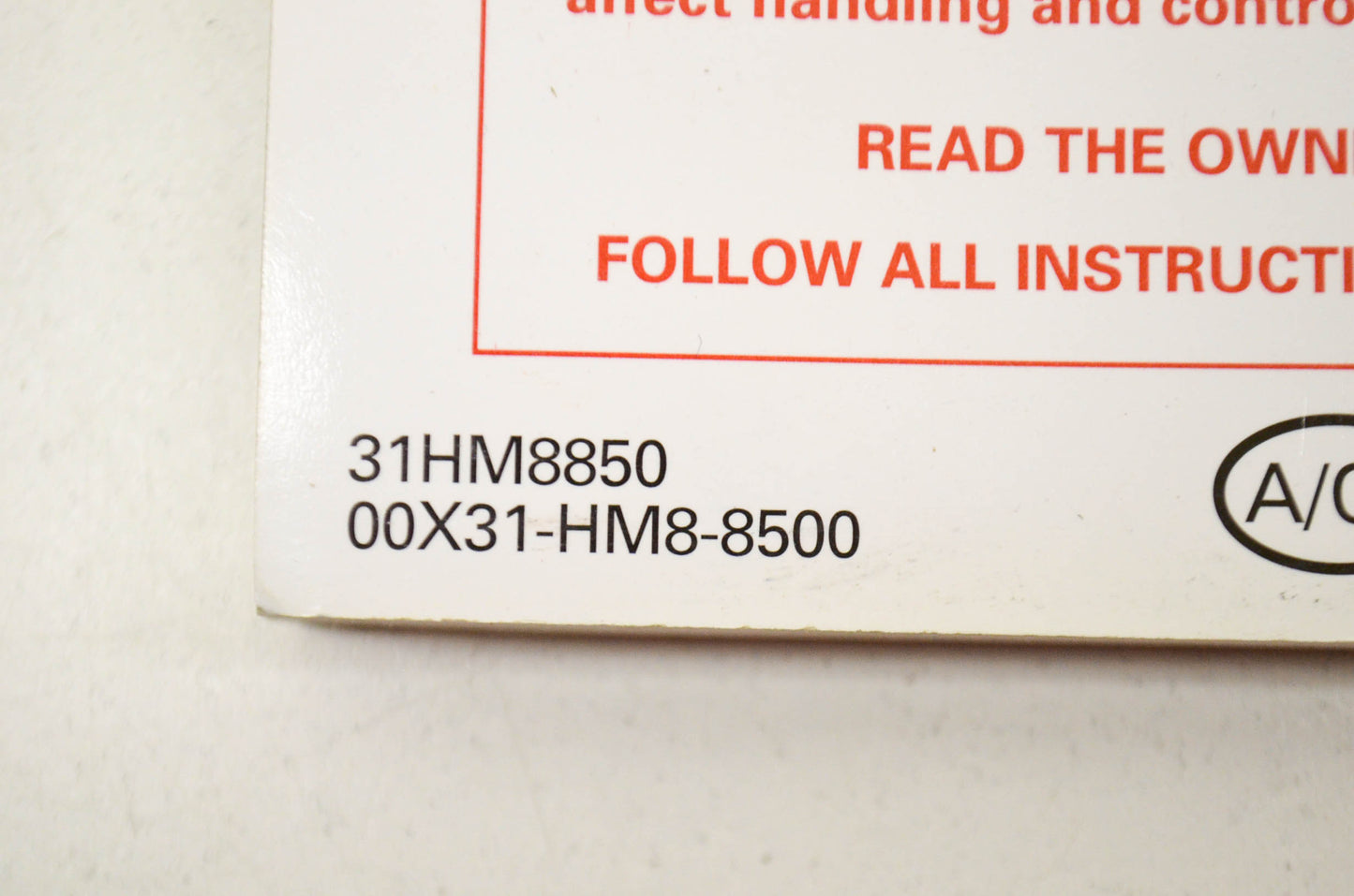 OEM Honda Owner's Manual TRX250TE Fourtrax Recon ES TRX250TE/ Fourtrax Recon ES
