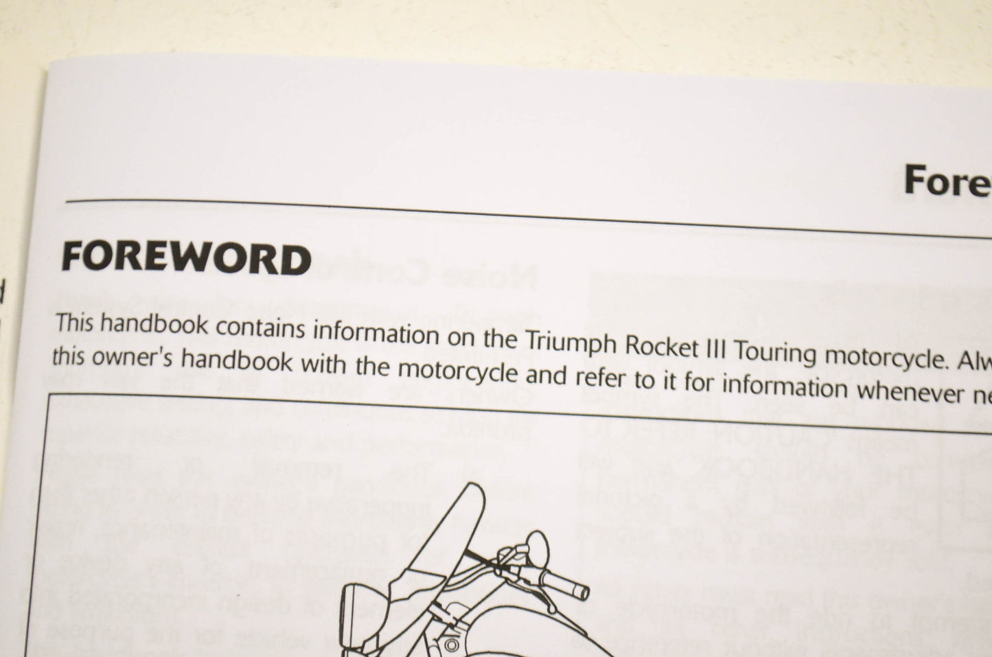 New OEM Triumph Owner's Manual Triumph Rocket III Touring NOS