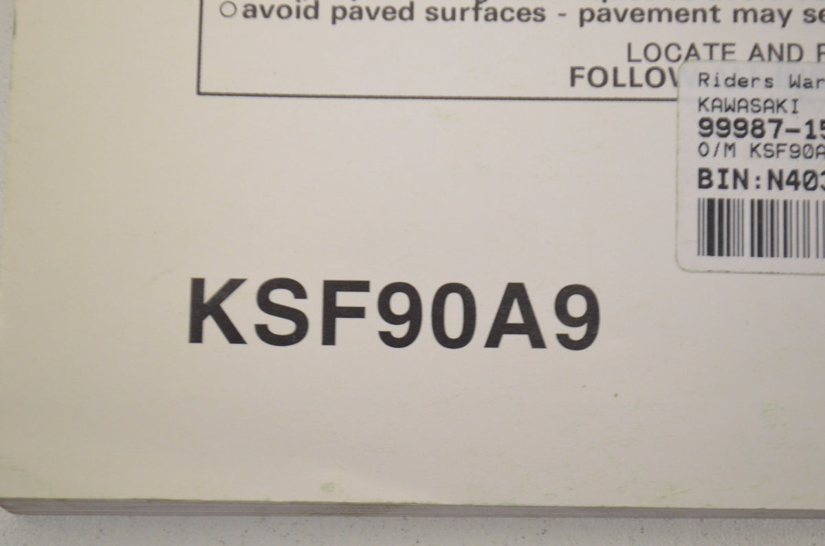 OEM Kawasaki 99987-1538 Owner's Manual KSF90A9