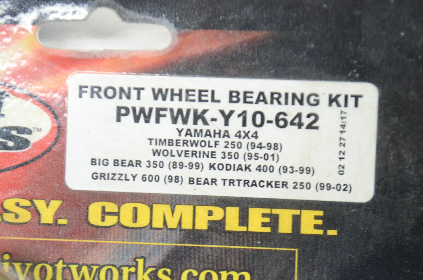 New Pivot Works Front Wheel Bearing Kit Fitment information pictured. NOS