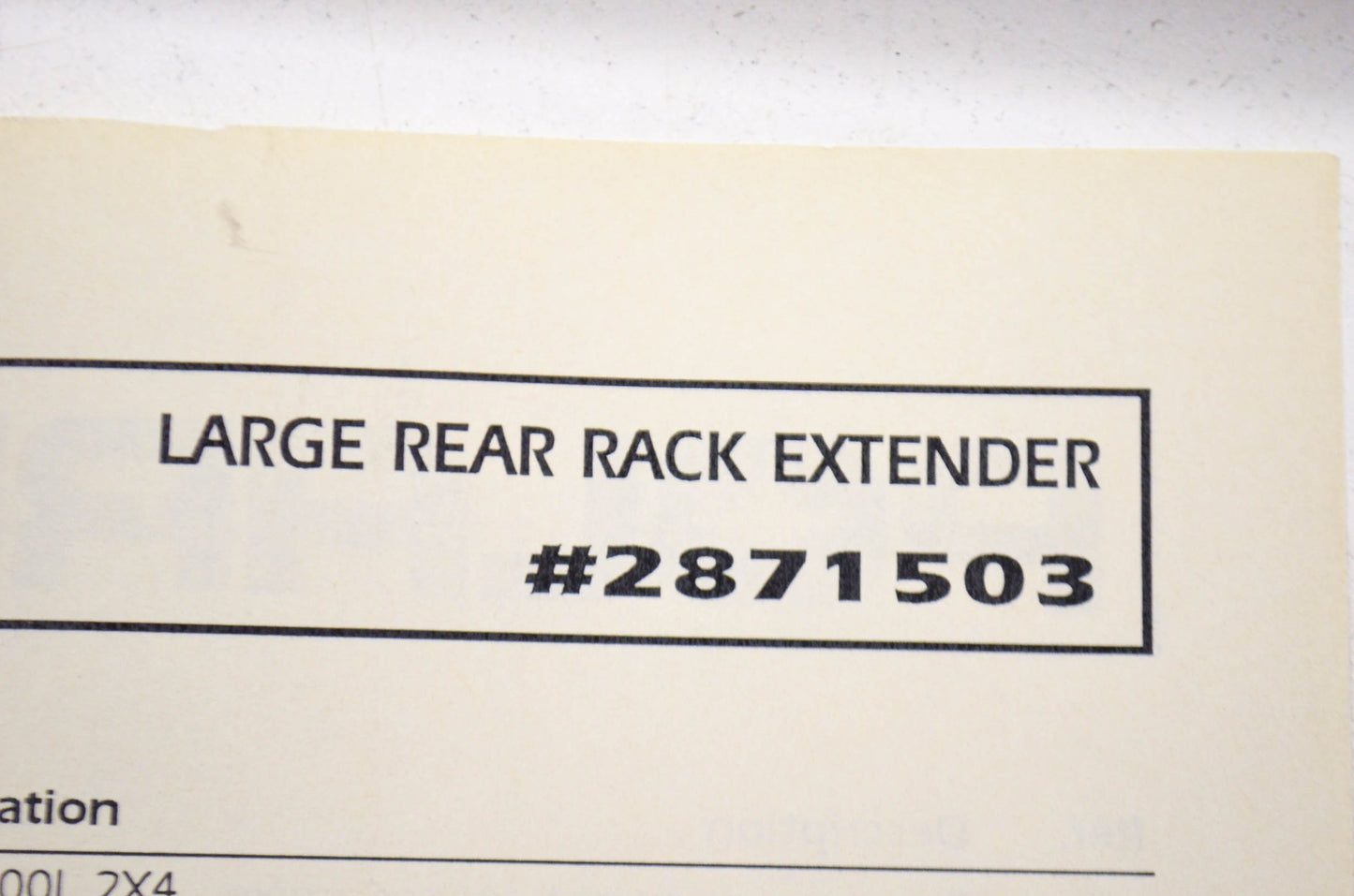 Large Rear Rack Extension NOS