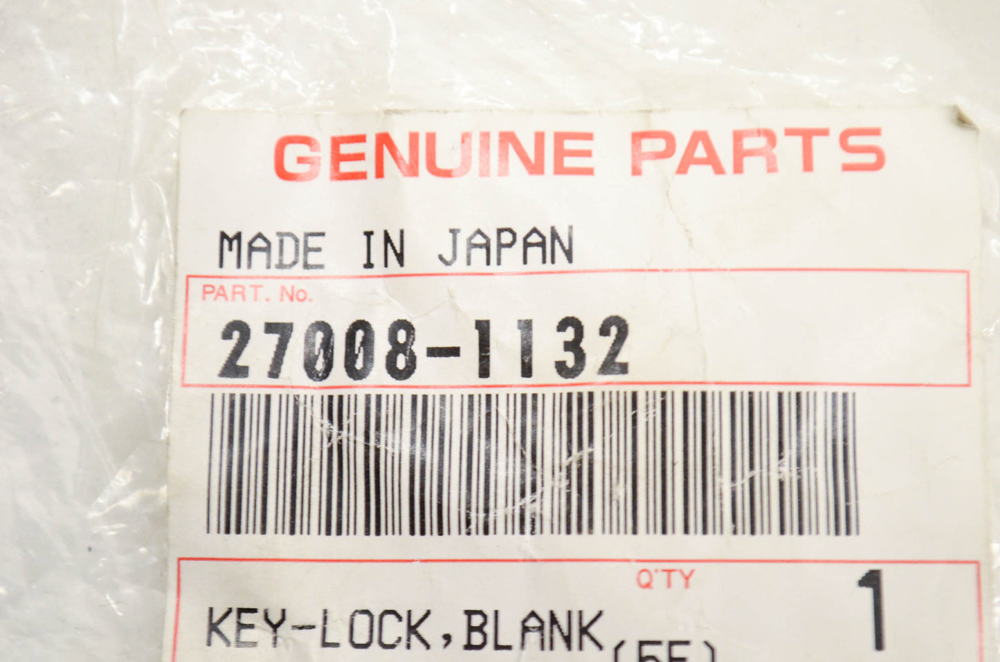 OEM Kawasaki 27008-1132 Blank Lock Key NOS