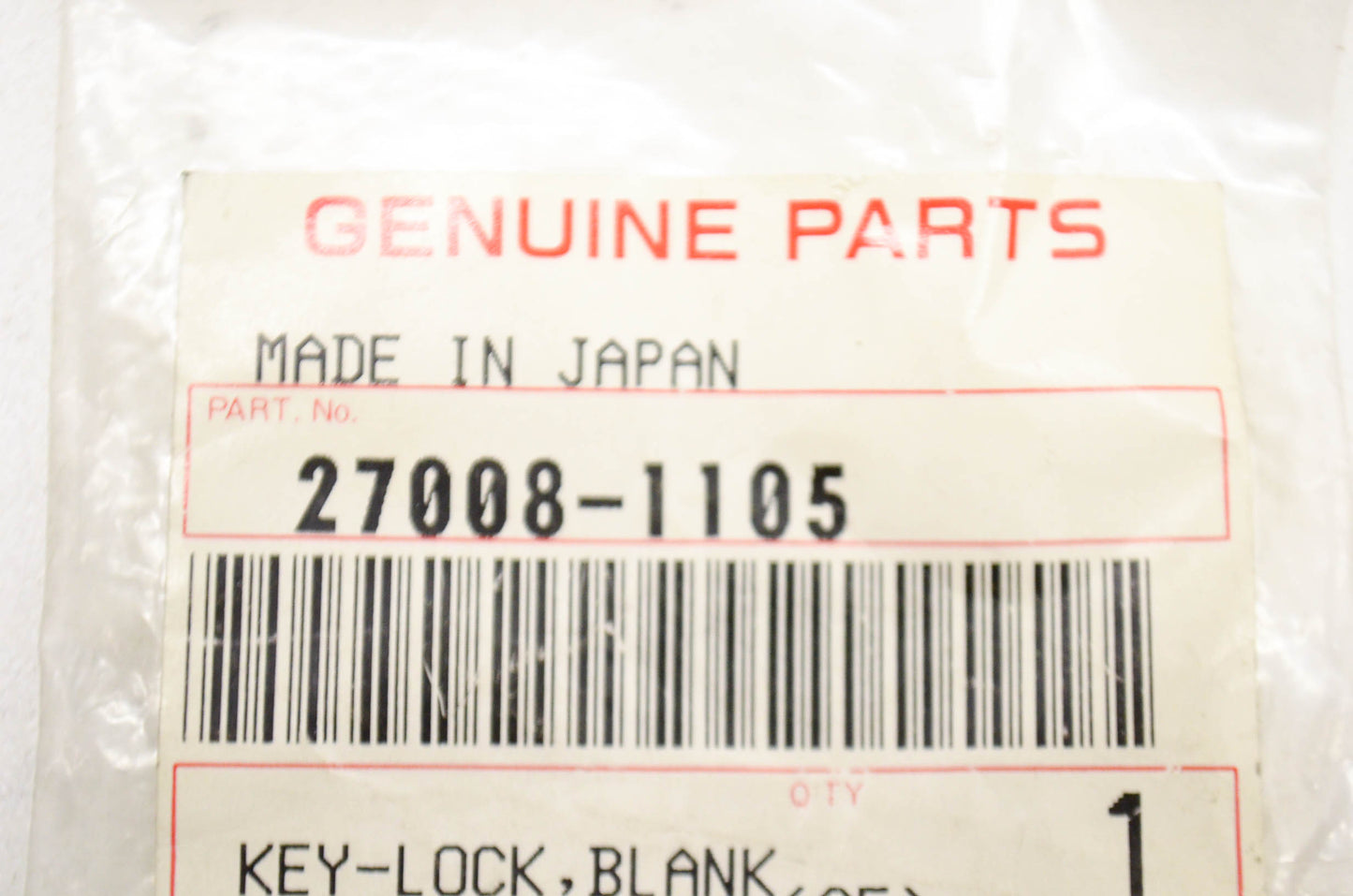 OEM Kawasaki 27008-1105 Blank Lock Key