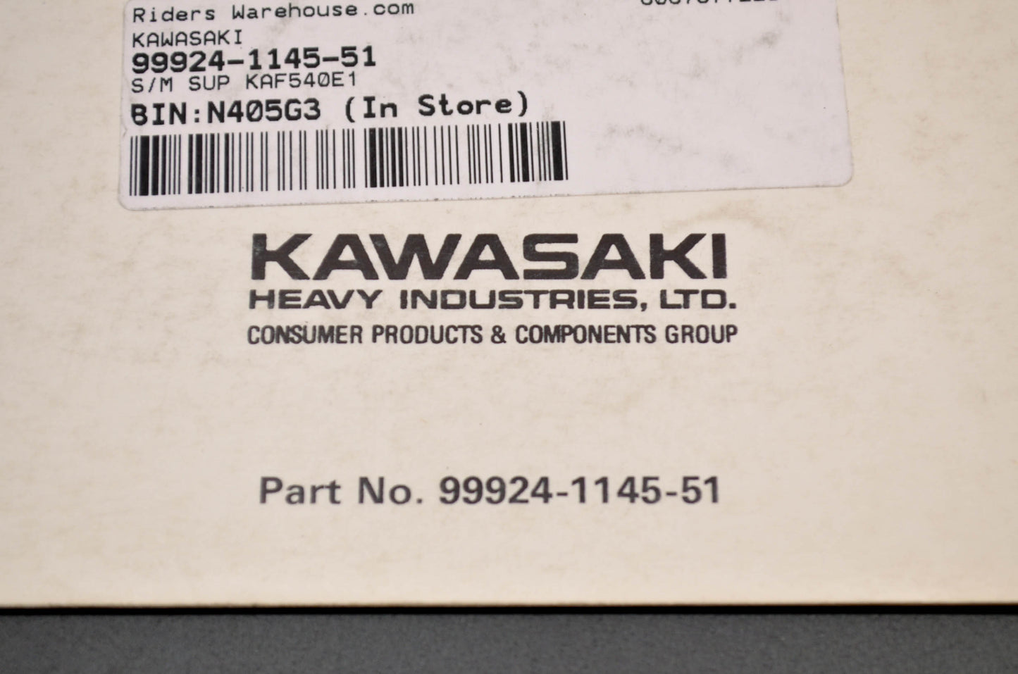 OEM Kawasaki 99924-1145-51 Service Manual Supplement KAF540E1