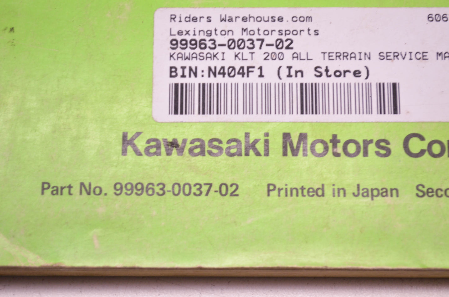 OEM Kawasaki KLT200 Service Manual