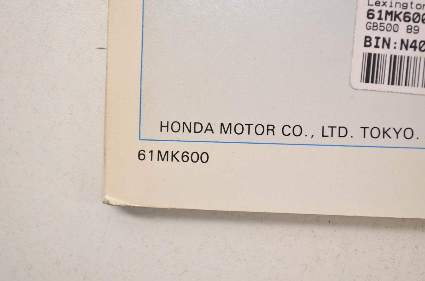 OEM Honda GB500 Service Manual 89-90 GB500.