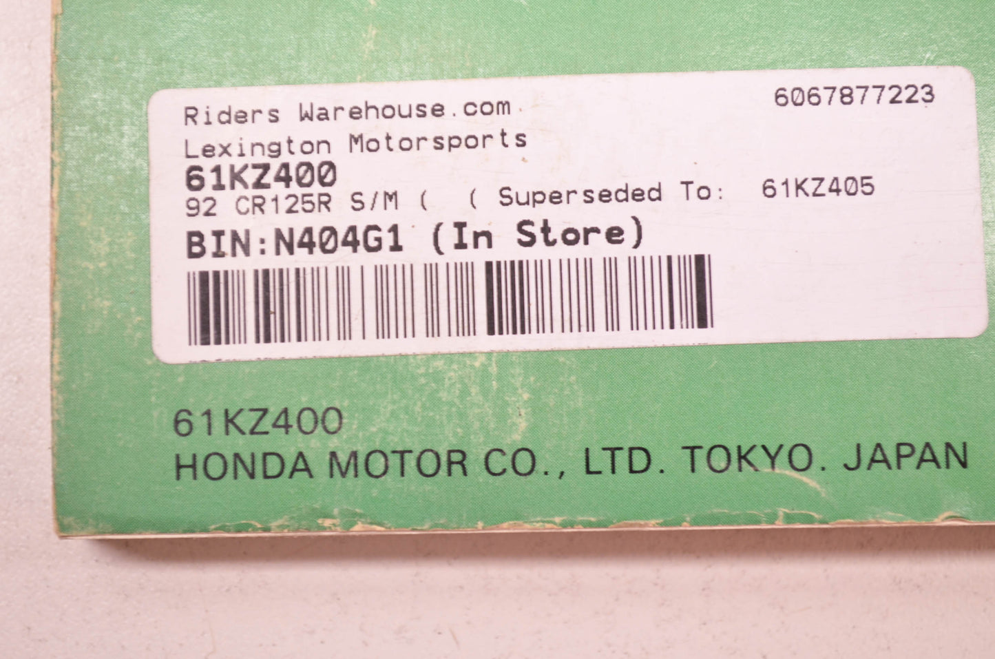 OEM Honda 61KZ400 CR125R'97 Service Manual