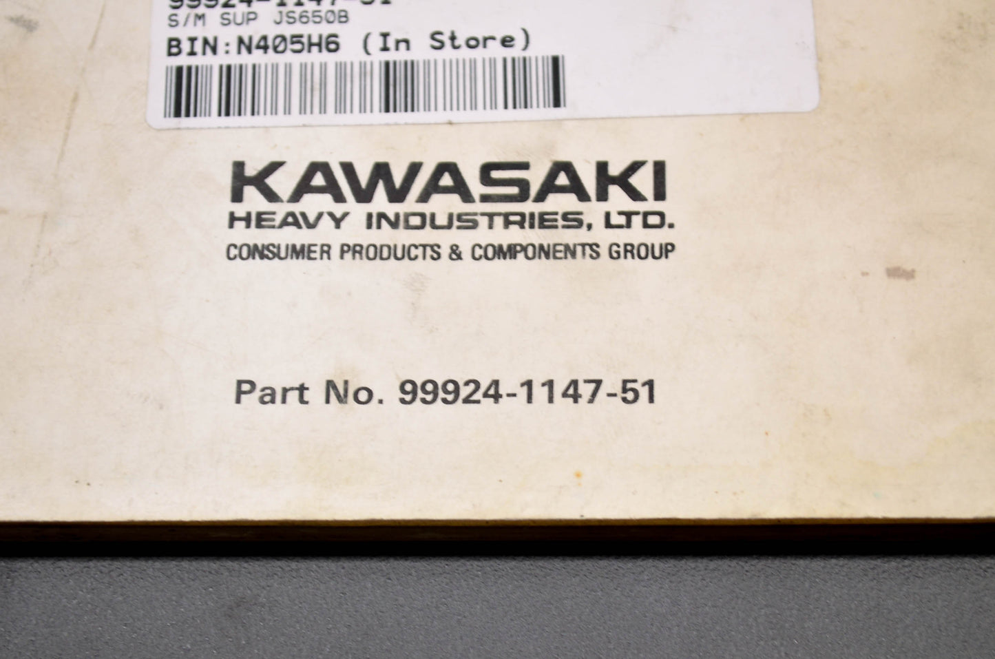 OEM Kawasaki 99924-1147-51 Service Manual Supplement JS650B