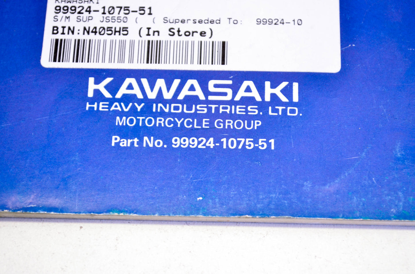 OEM Kawasaki 99924-1075-51 Service Manual Supplement JS550