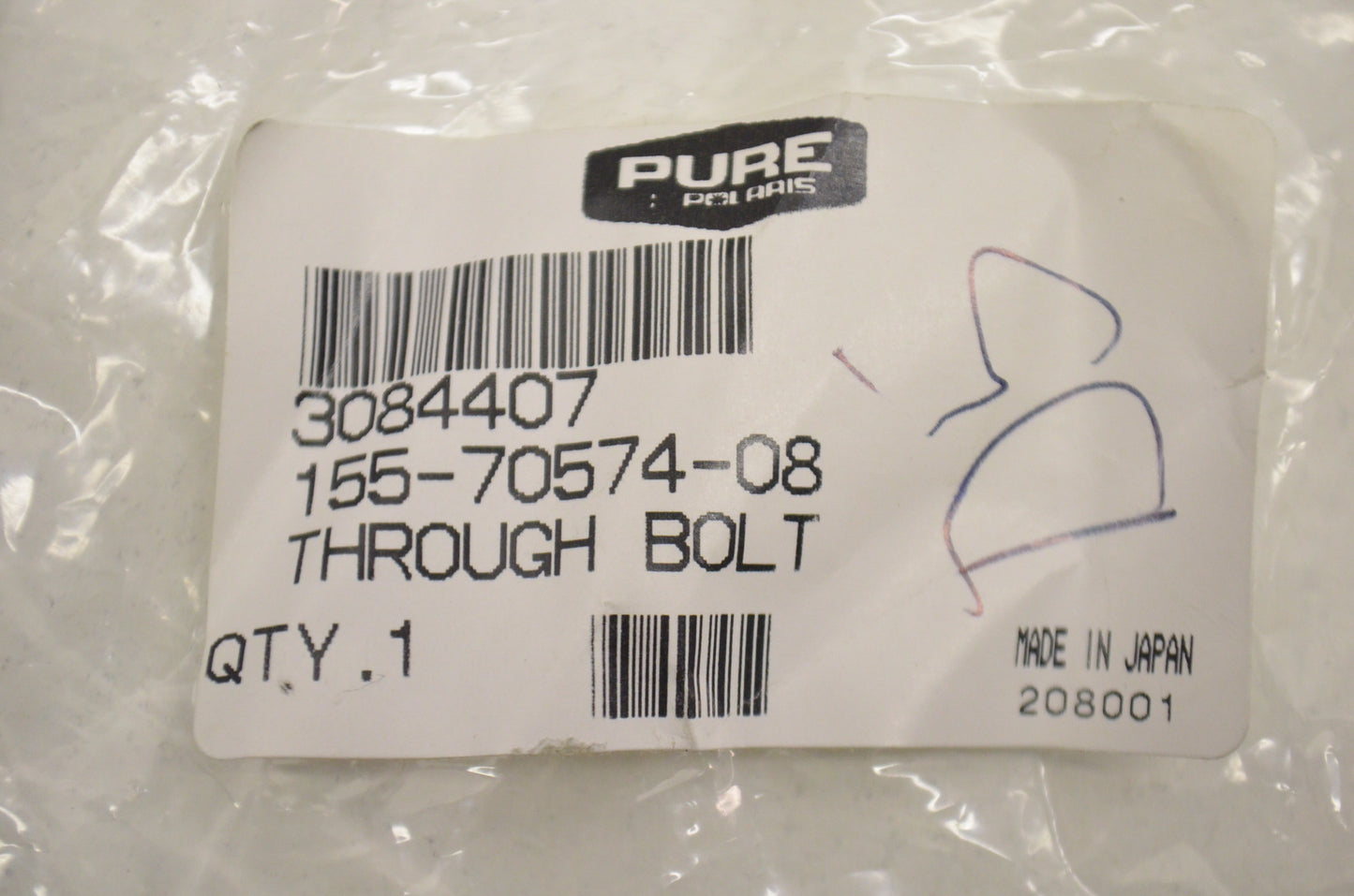 OEM Polaris 3084407, 155-70574-08 Through Bolt NOS