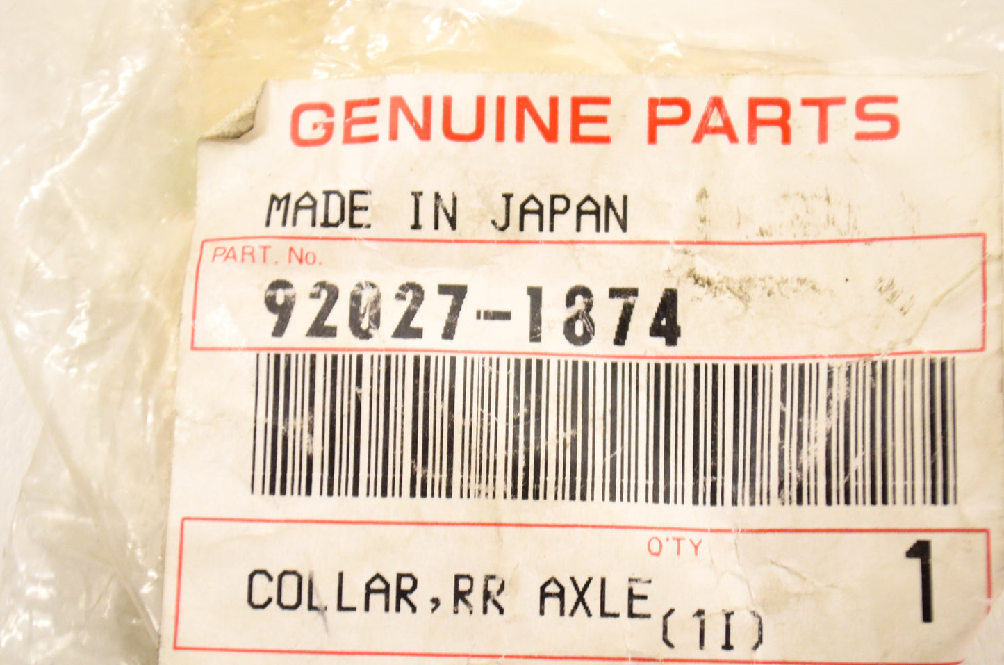 OEM Kawasaki 92027-1874 Rear Axle Collar L=20 NOS
