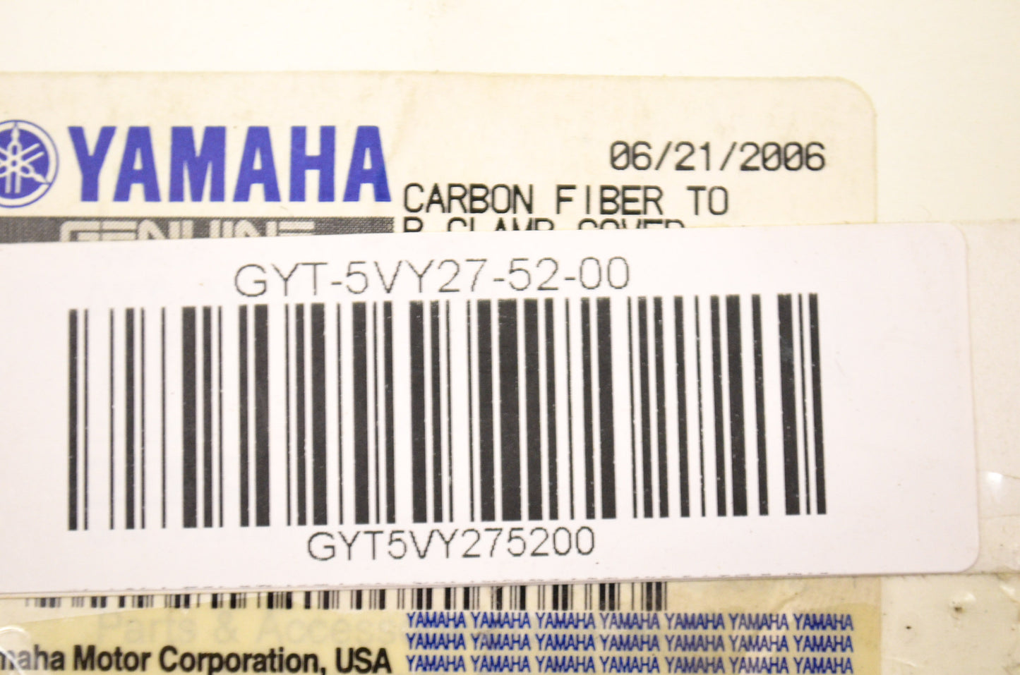 New OEM Yamaha Carbon Fiber Top Clamp Panel Accent NOS