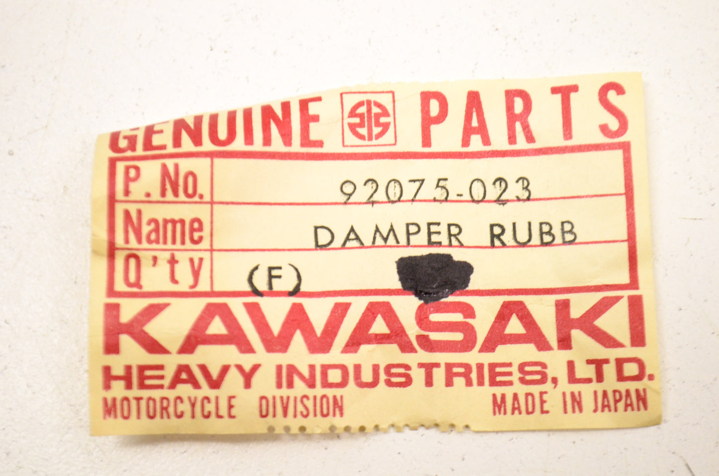OEM Kawasaki 92075-023 Rubber Dual Seat Damper NOS