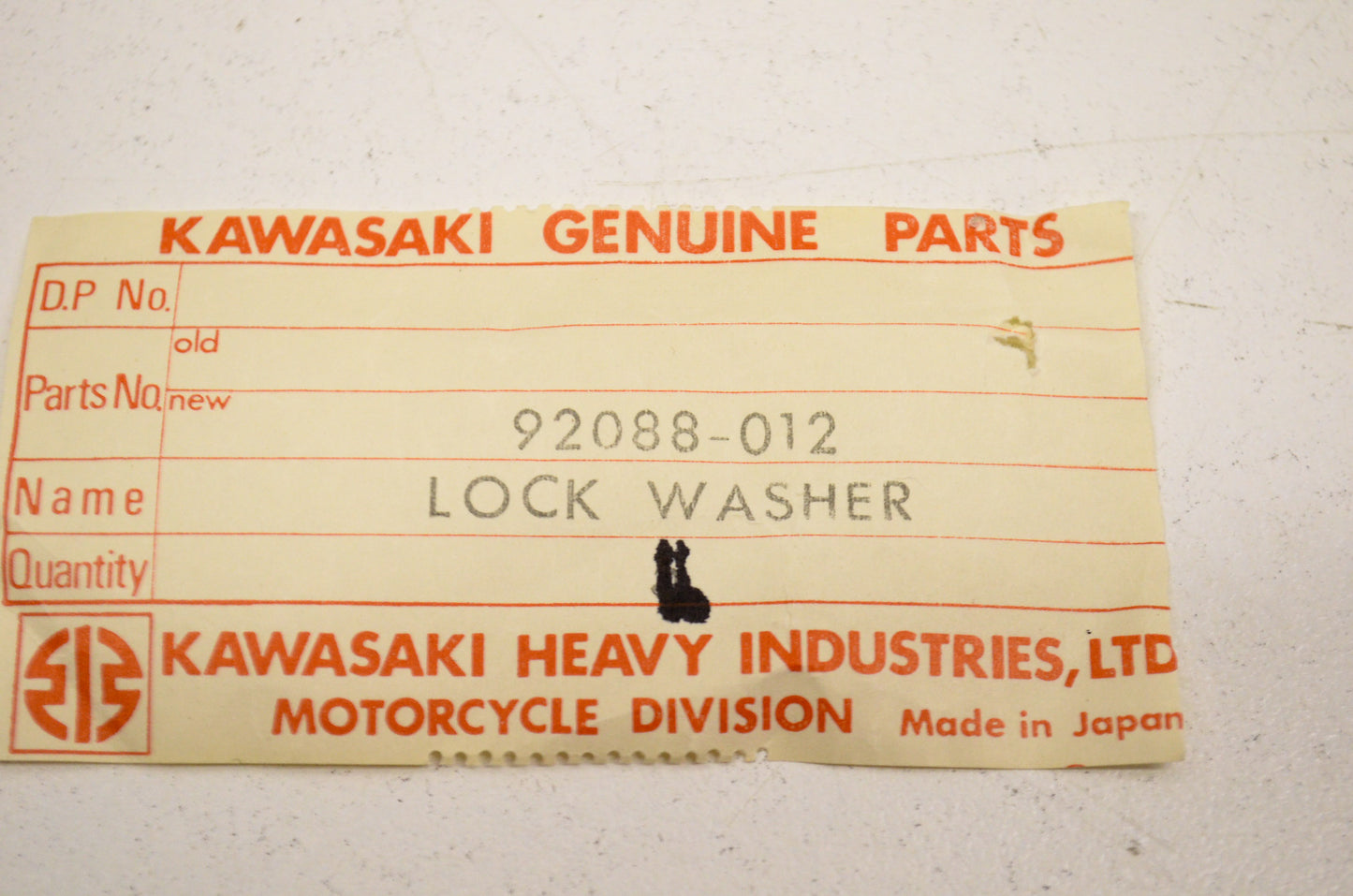 OEM Kawasaki 92088-012 Lock Washer NOS