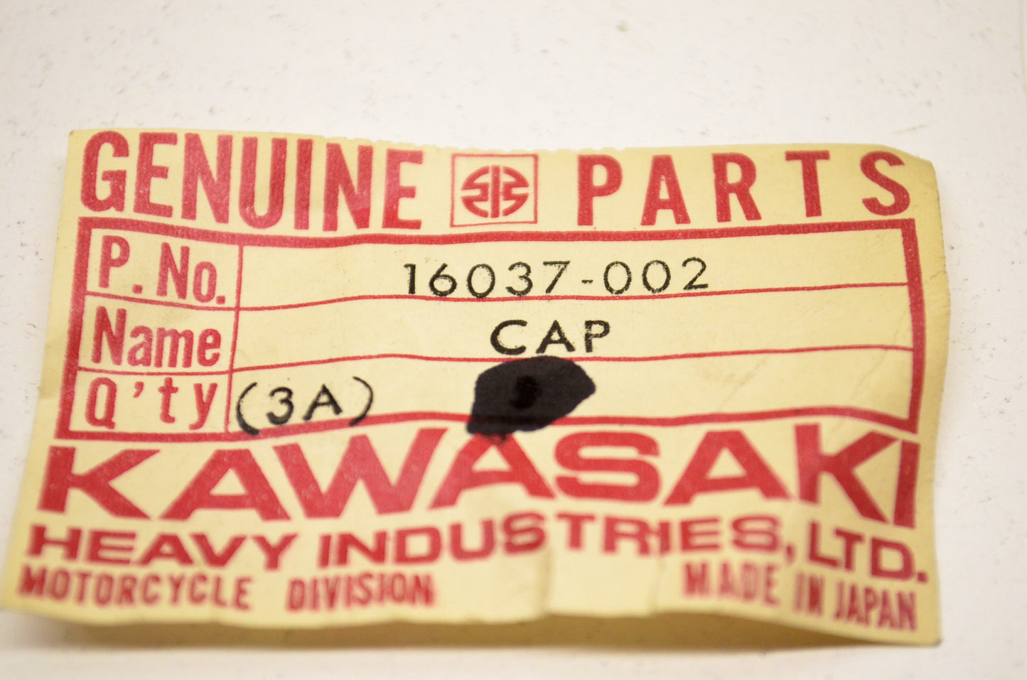 OEM Kawasaki 16037-002 Throttle Adjuster Cap NOS
