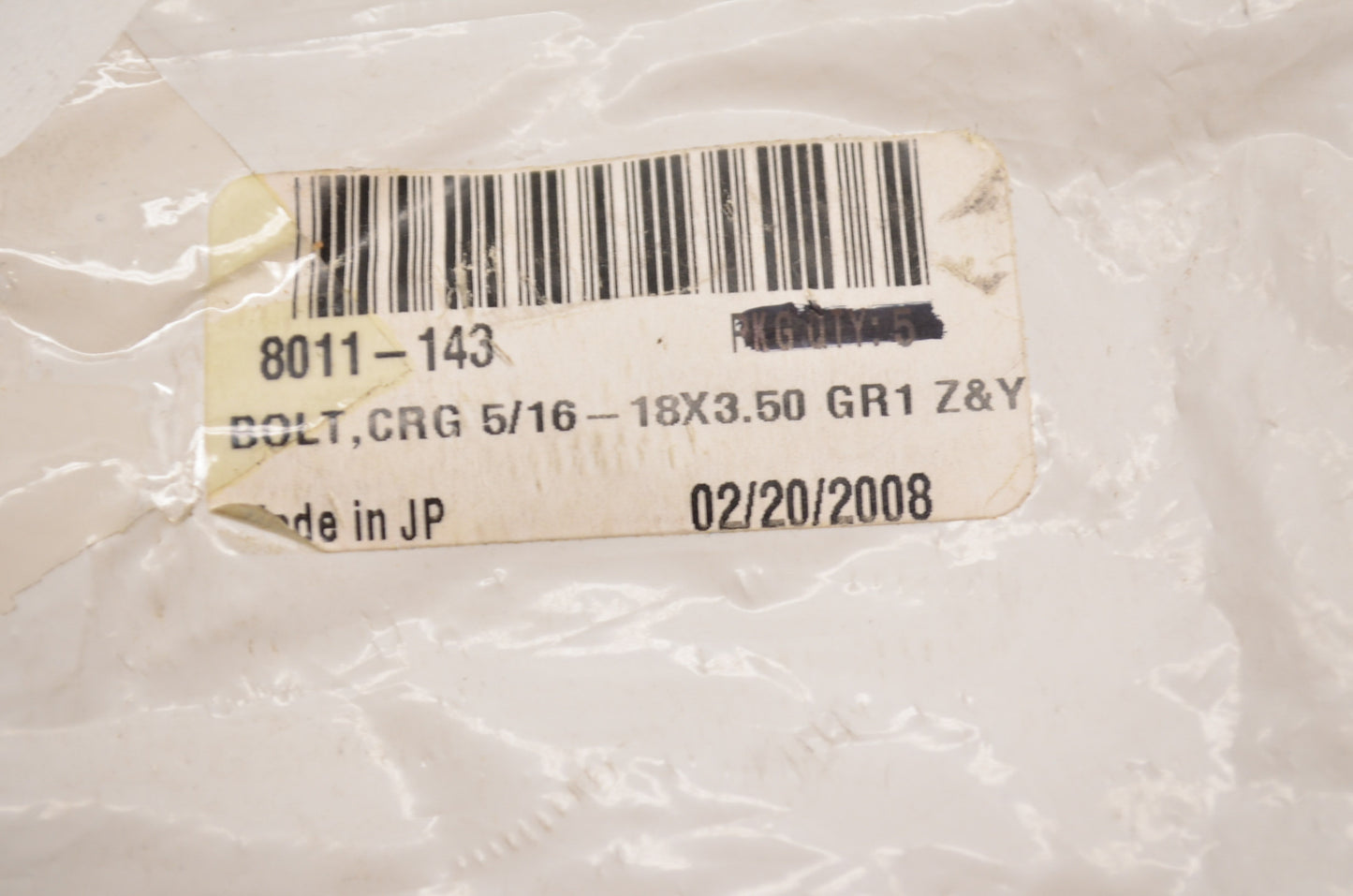 OEM Arctic Cat 8011-143 Carriage Bolt 5/16-18X3.50 Qty 2 NOS