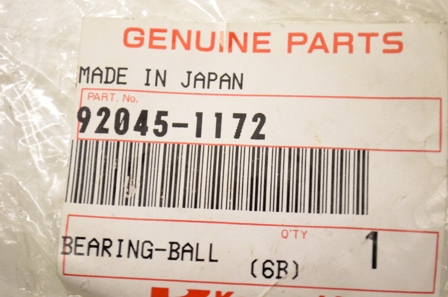 OEM Kawasaki 92045-1172 Ball Bearing NOS