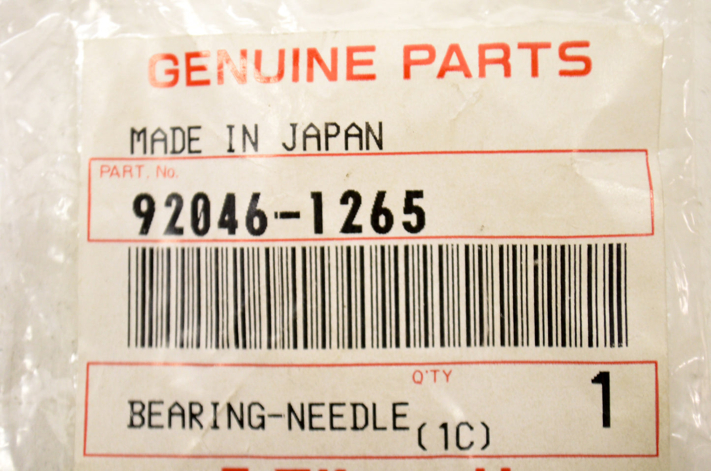 OEM Kawasaki 92046-1265 Needle Bearing NOS