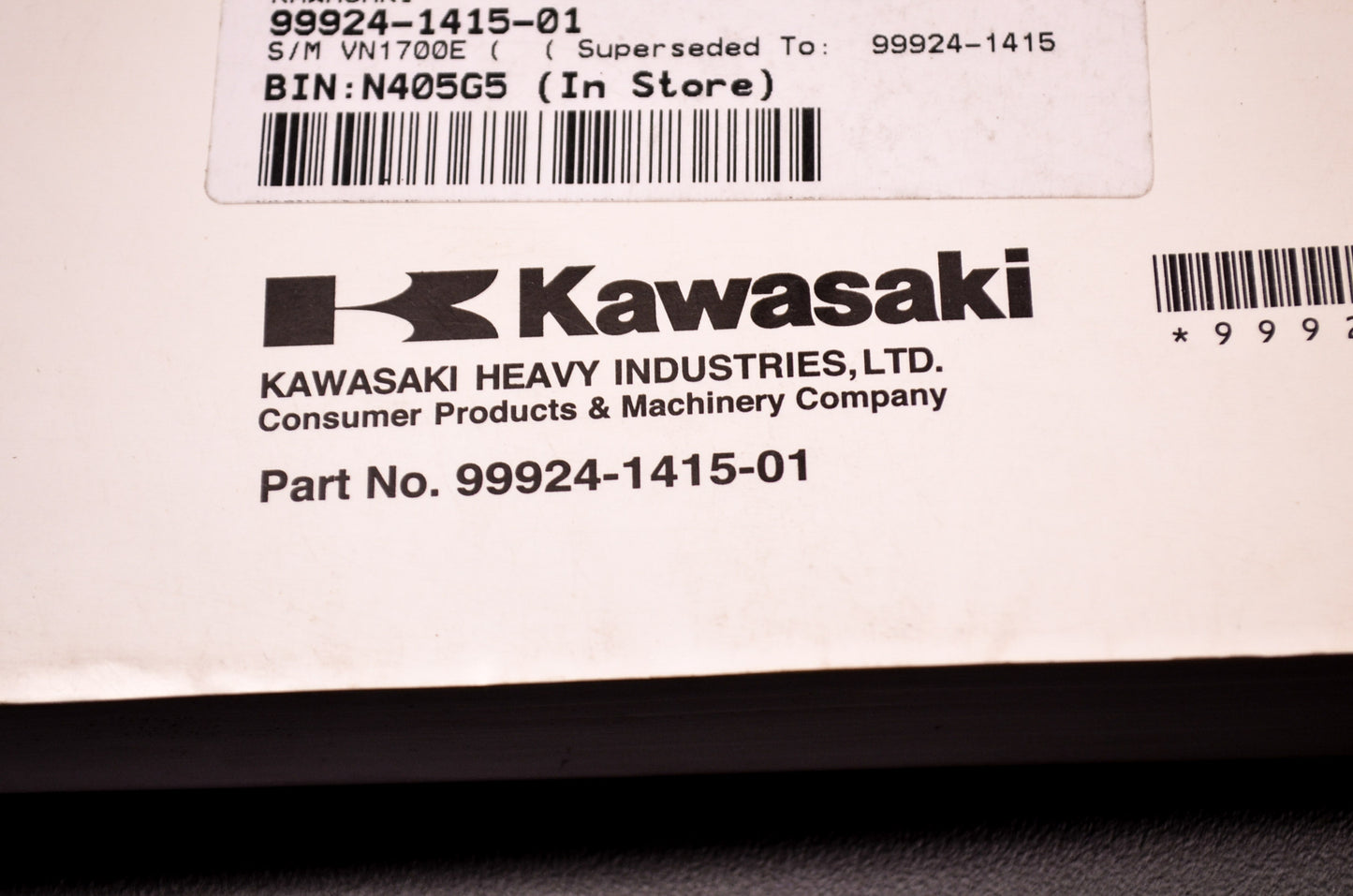 OEM Kawasaki 99924-1415-01 Service Manual VN1700E