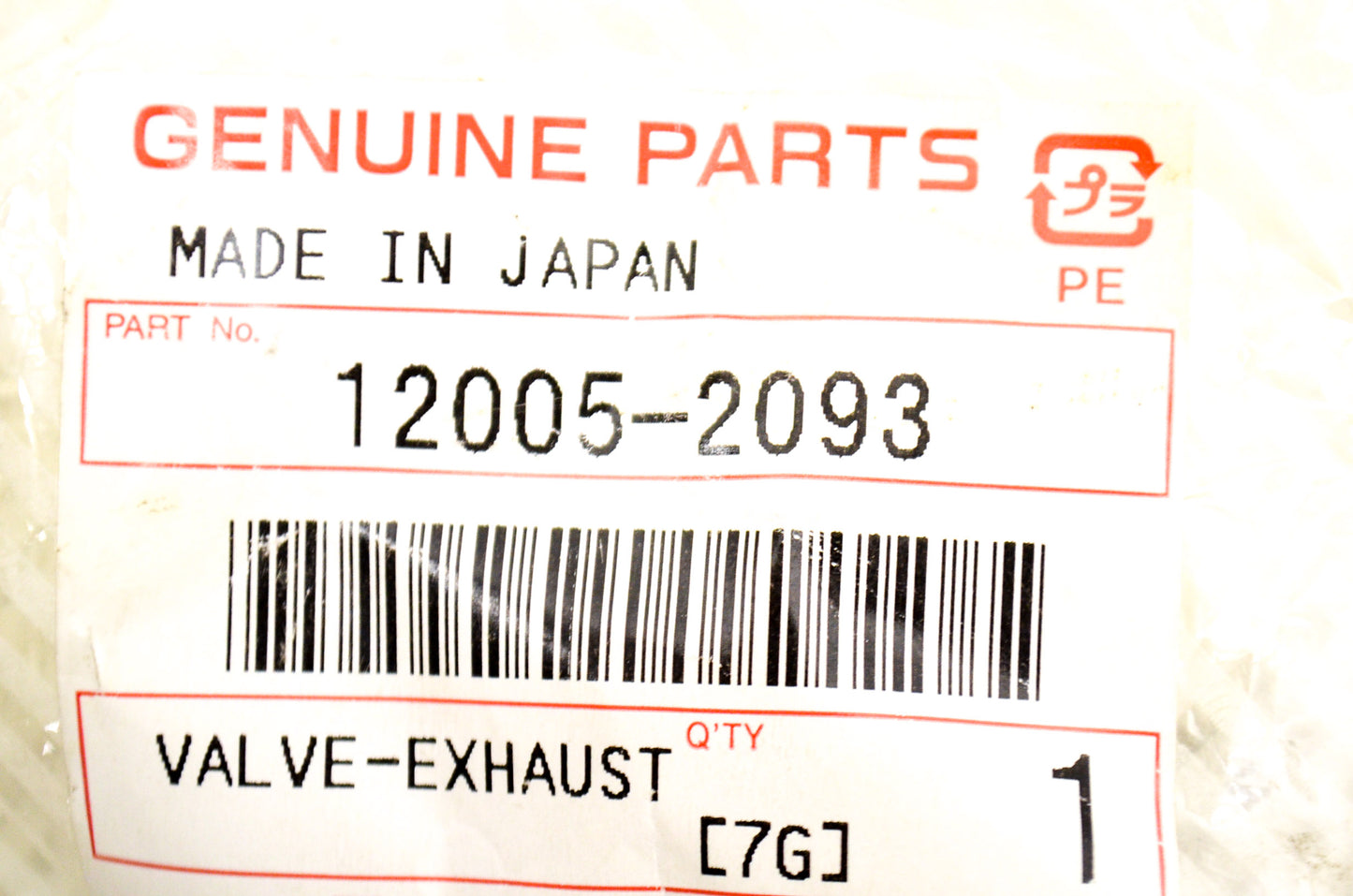 OEM Kawasaki 12005-2093 Exhaust Valve NOS