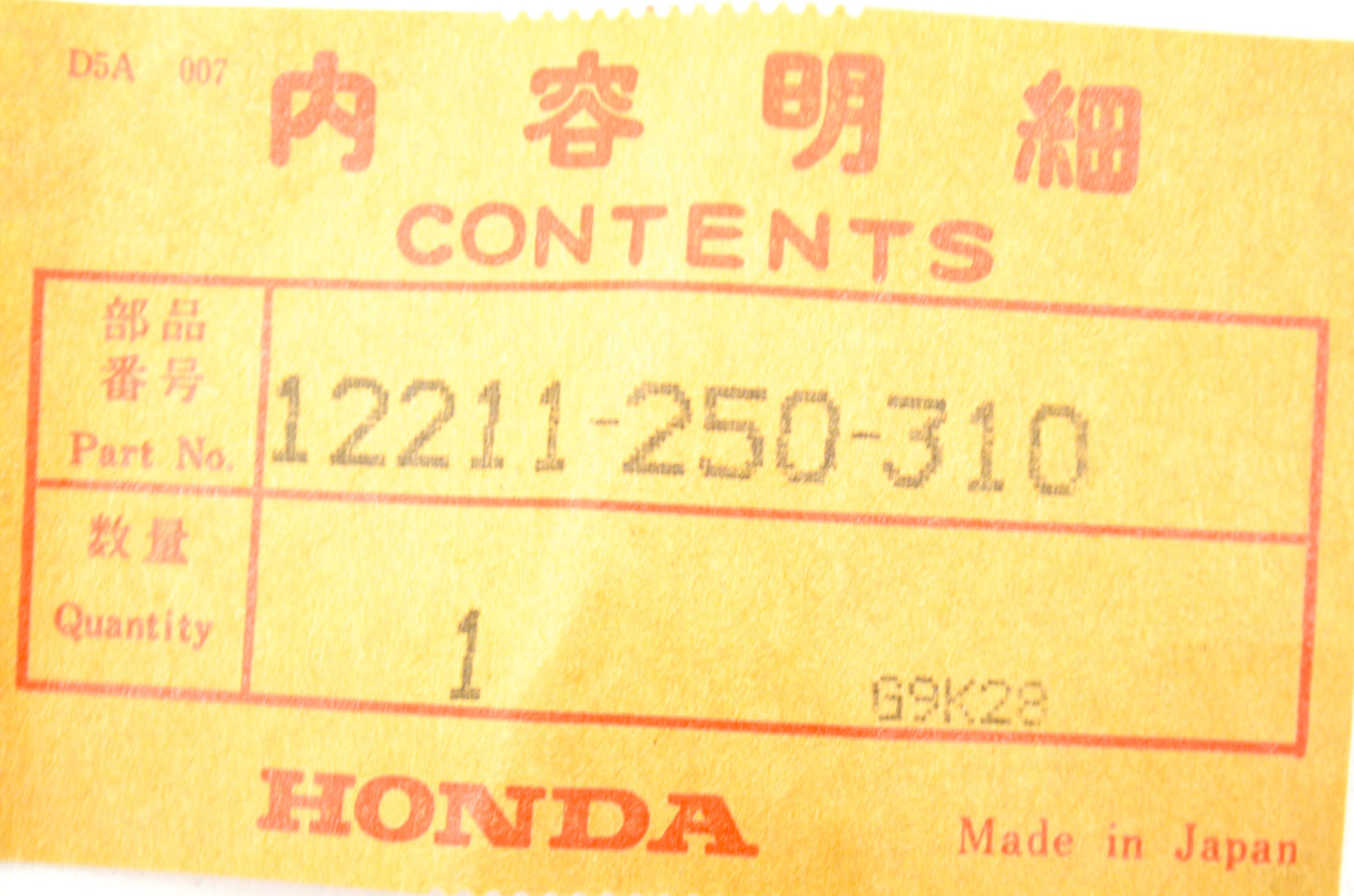 OEM Honda 12211-250-310 Valve Guide Clip Qty 2 NOS