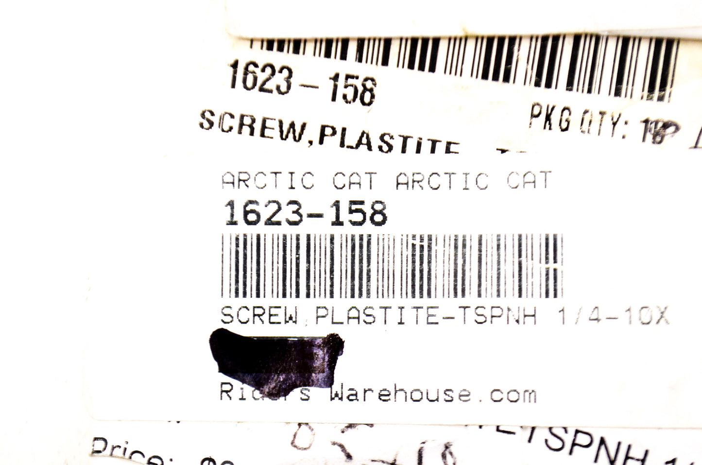 OEM Arctic Cat 1623-158 TSPNH 1/4-10X.500 Z& Black Plastite SCREW NOS