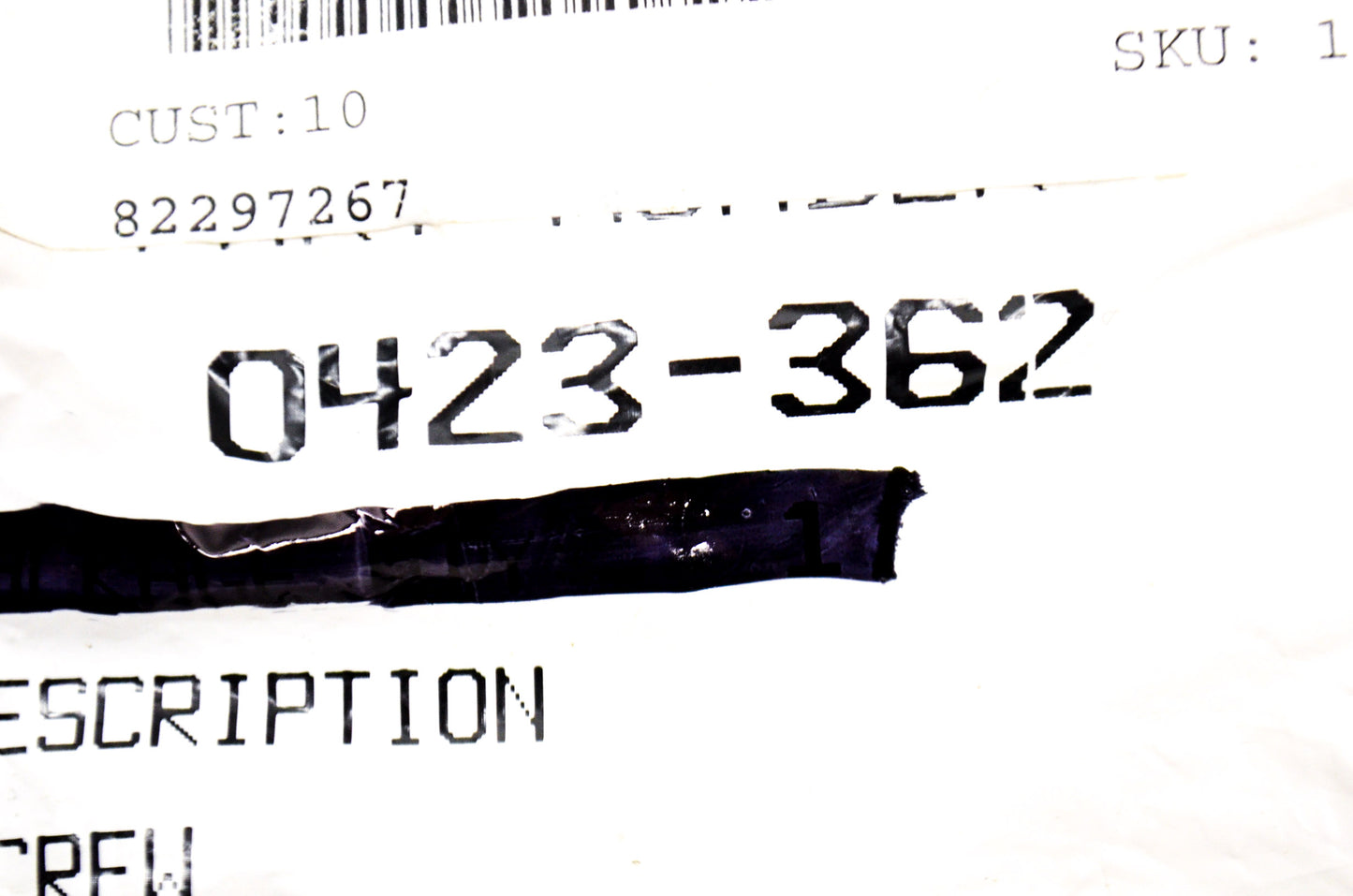 OEM Arctic Cat 0423-362 Black Machine Screw M8-1.25x30EM Qty 2 NOS