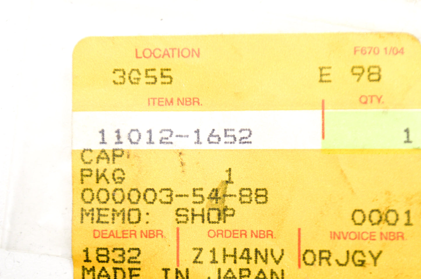 OEM Kawasaki 11012-1652 Cap NOS