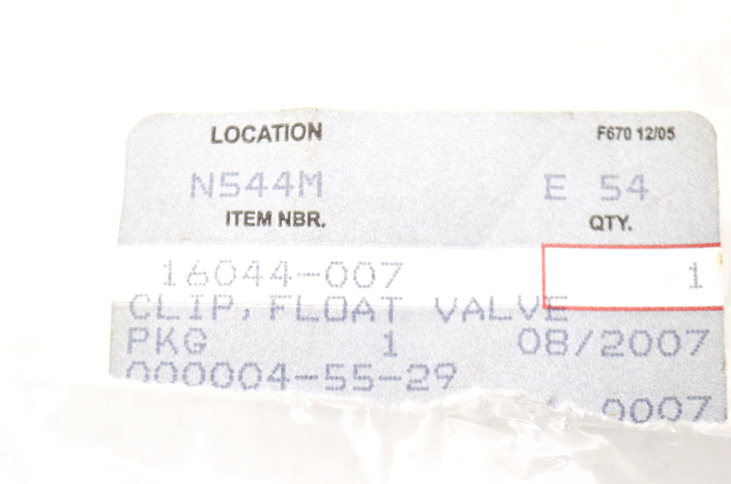 Float Valve Clip NOS