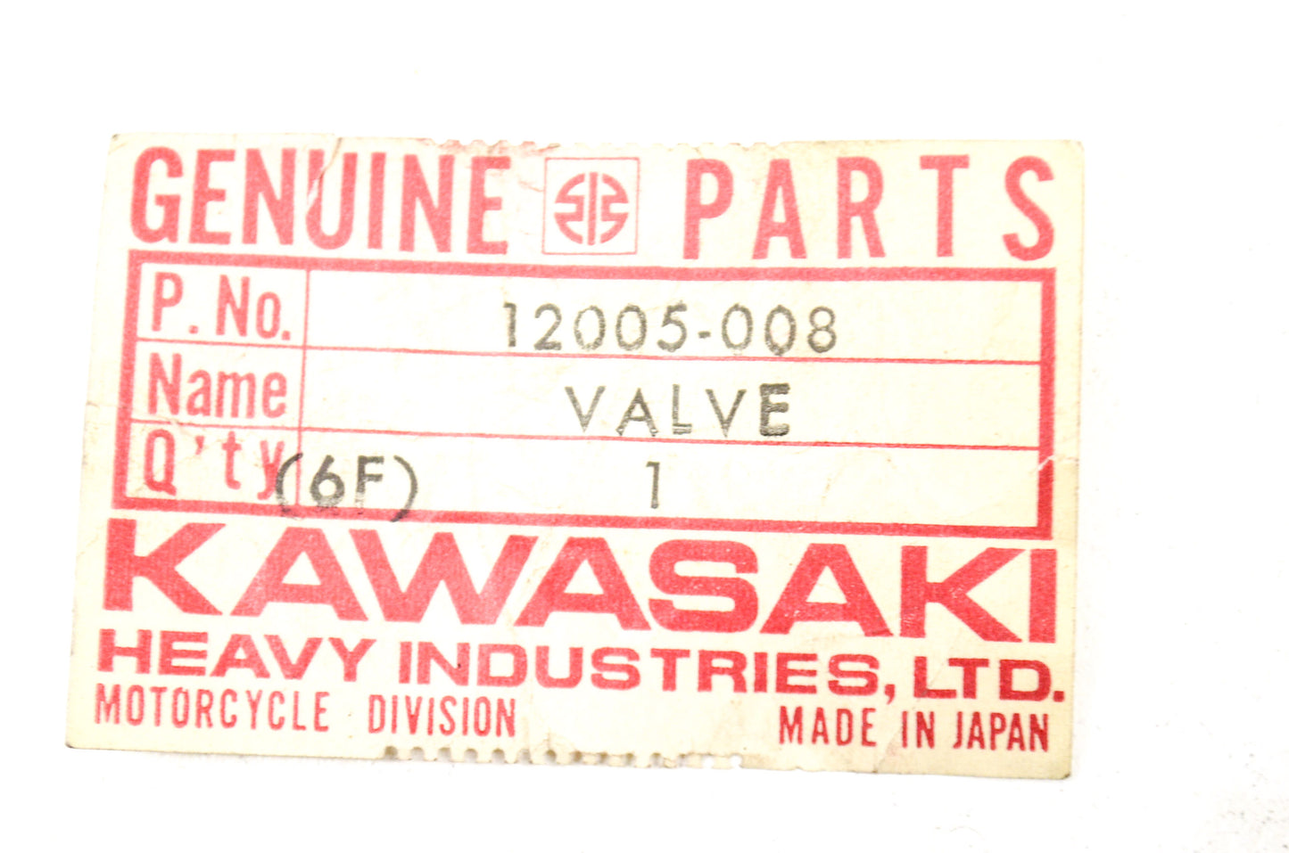 OEM Kawasaki 12005-008 Exhaust Valve NOS