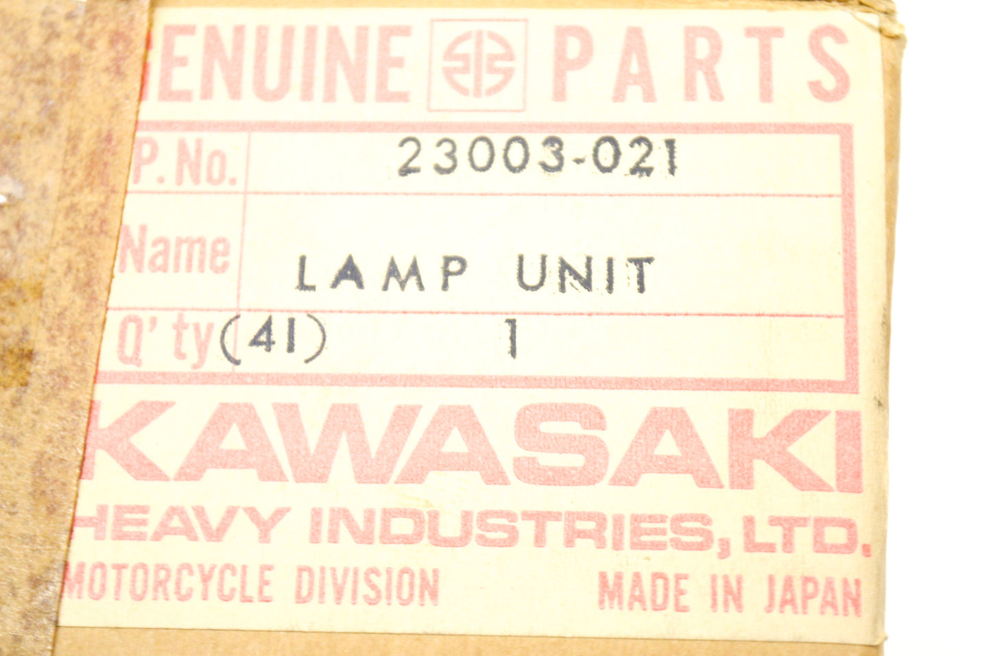 OEM Kawasaki 23003-021 Head Lamp Unit NOS