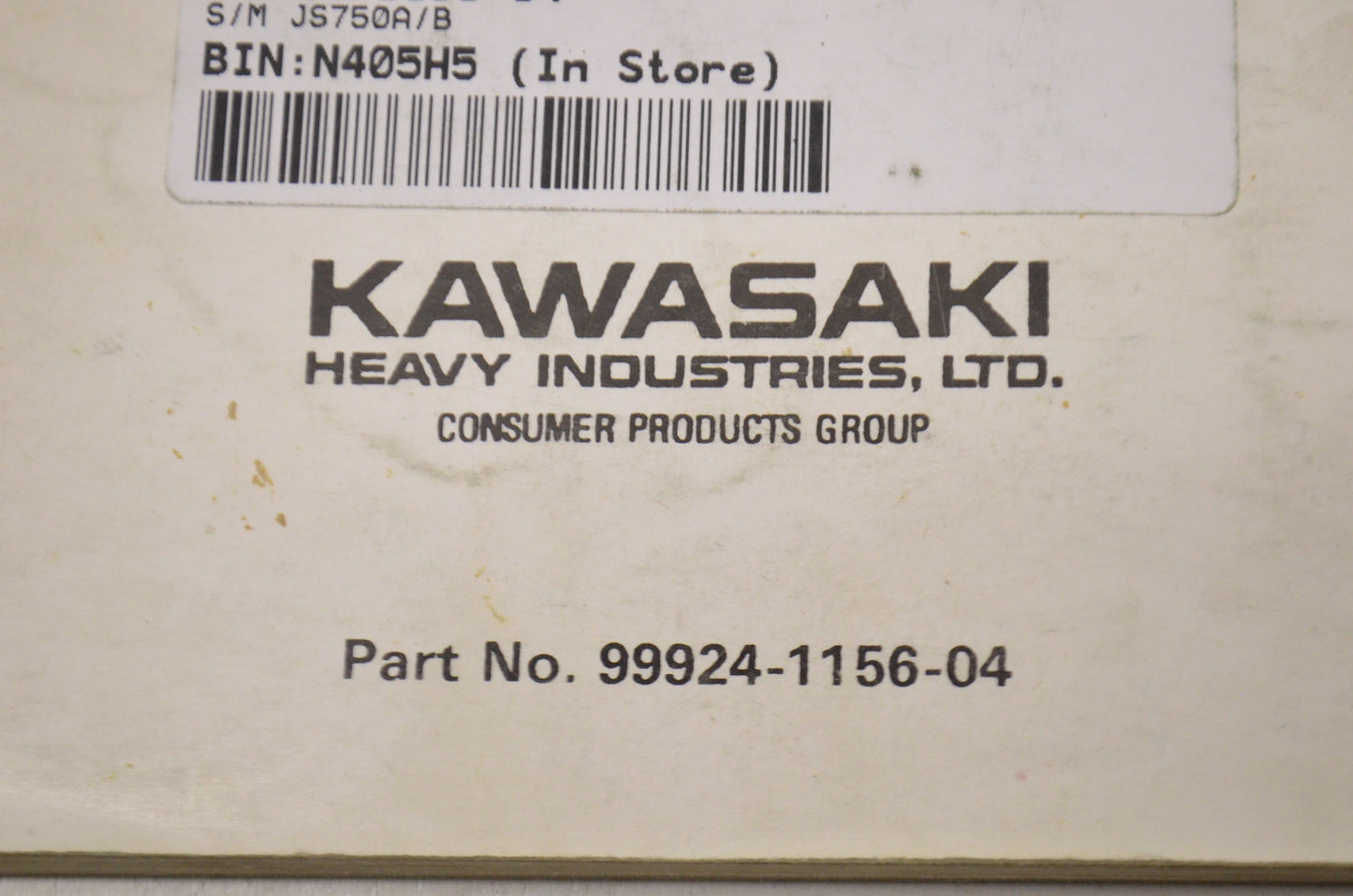 OEM Kawasaki 99924-1156-04 Service Manual JS750A/B