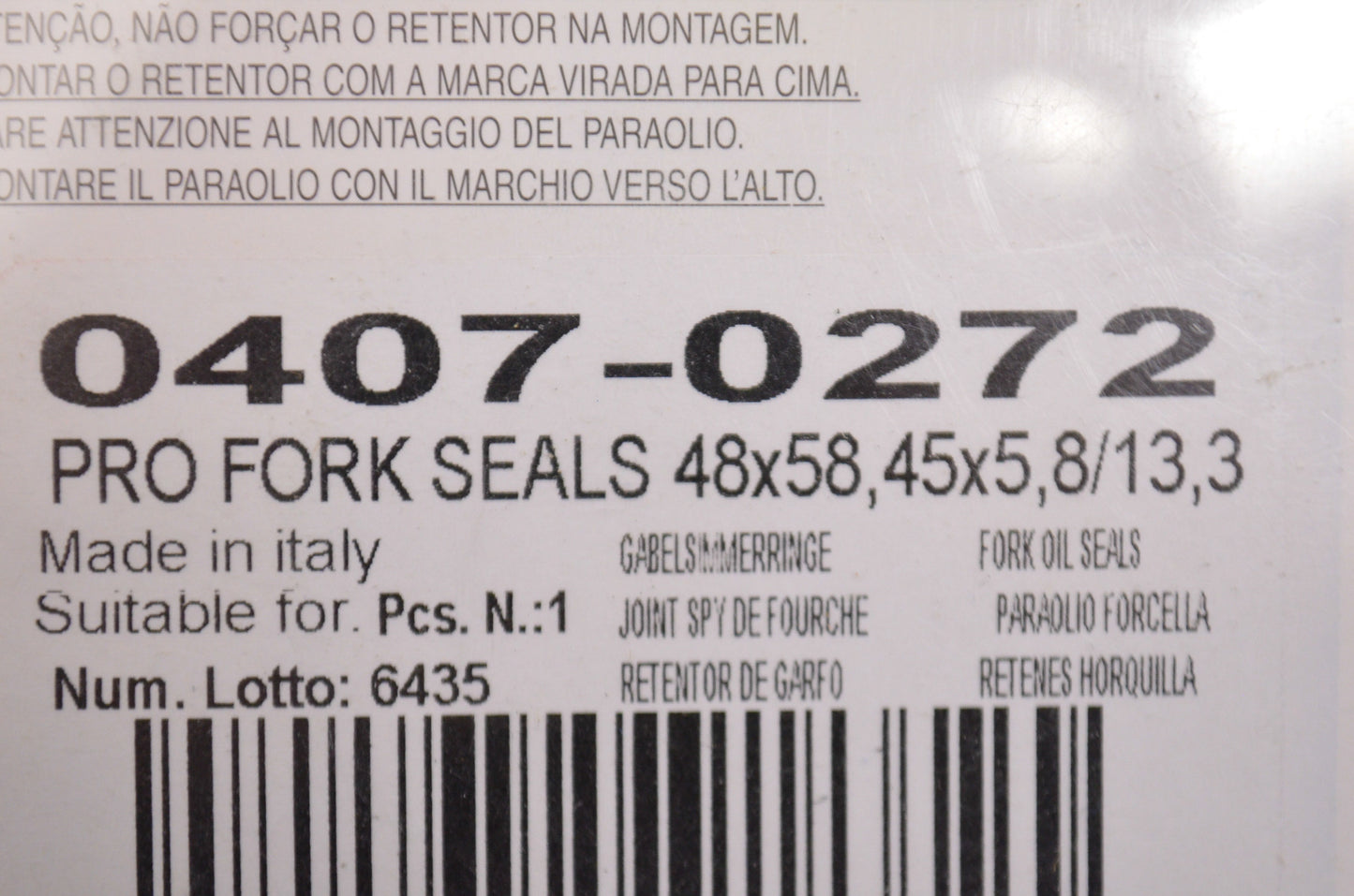 Parts Unlimited 0407-0272 Front Fork Seal Kit NOS