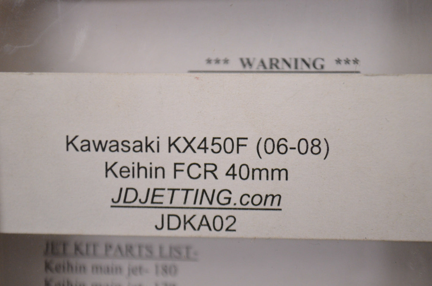 Jet Kit 06-08 Kawasaki KX450F NOS