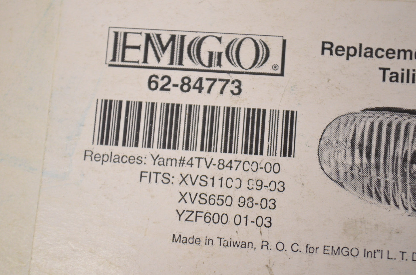 EMGO 62-84773, 4TV-84700-00, 2010-0149 Taillight Unit NOS