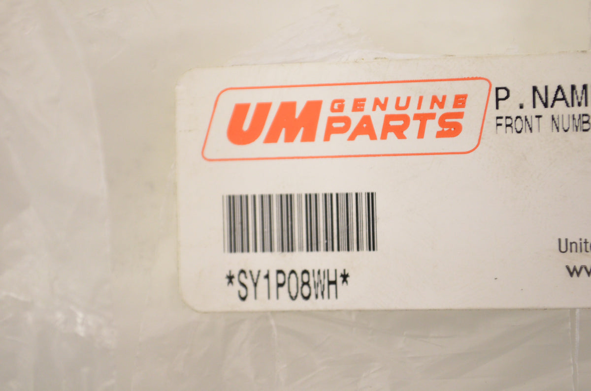 United Motors SY1P08WH, 53112-K1250WH Front Number Plate White NOS