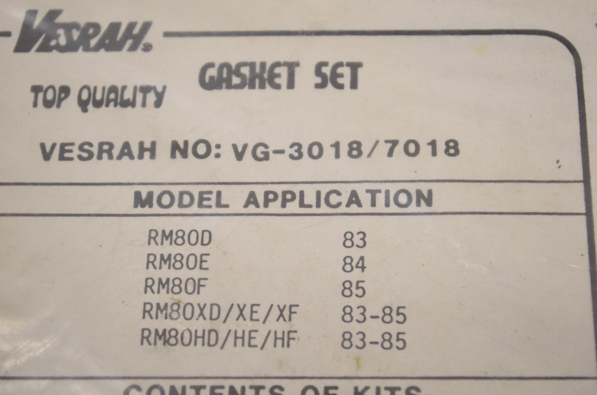 Vesrah VG-7018, GTE318 Gasket Kit NOS