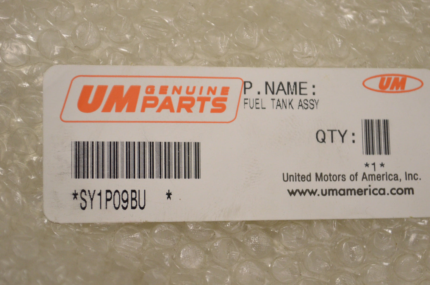 United Motors SY1P09BU Fuel Tank Assembly NOS