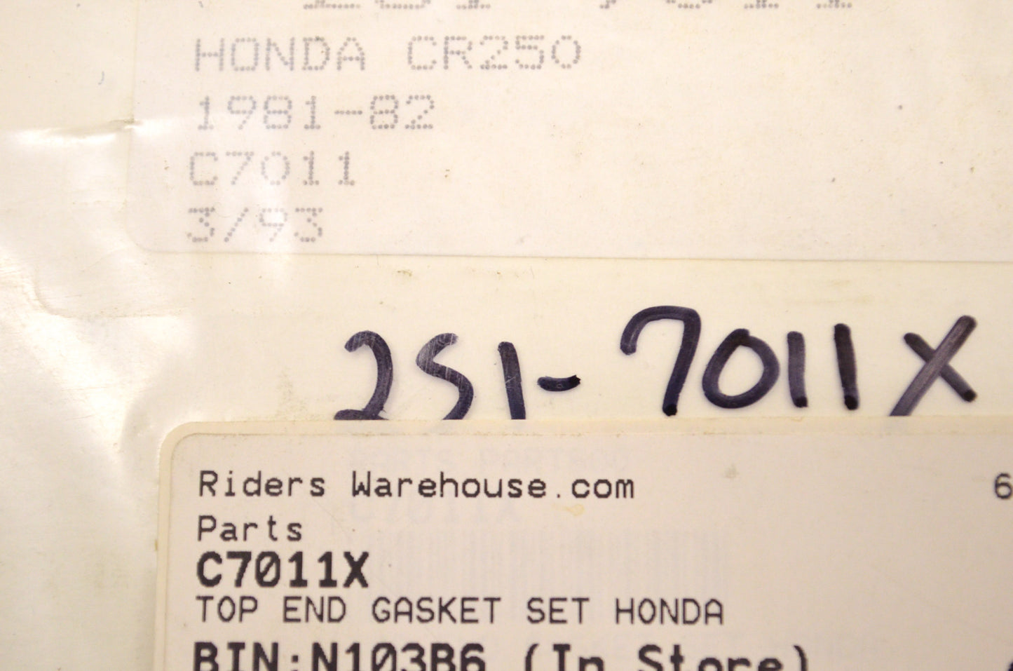 Cometic C7011X, 251-7011 Honda Top End Gasket Kit NOS