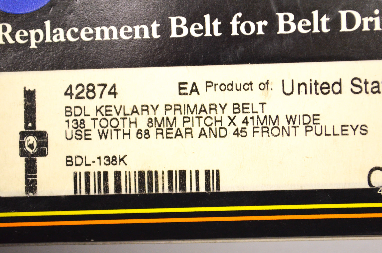 New Custom Chrome Drive Belt NOS