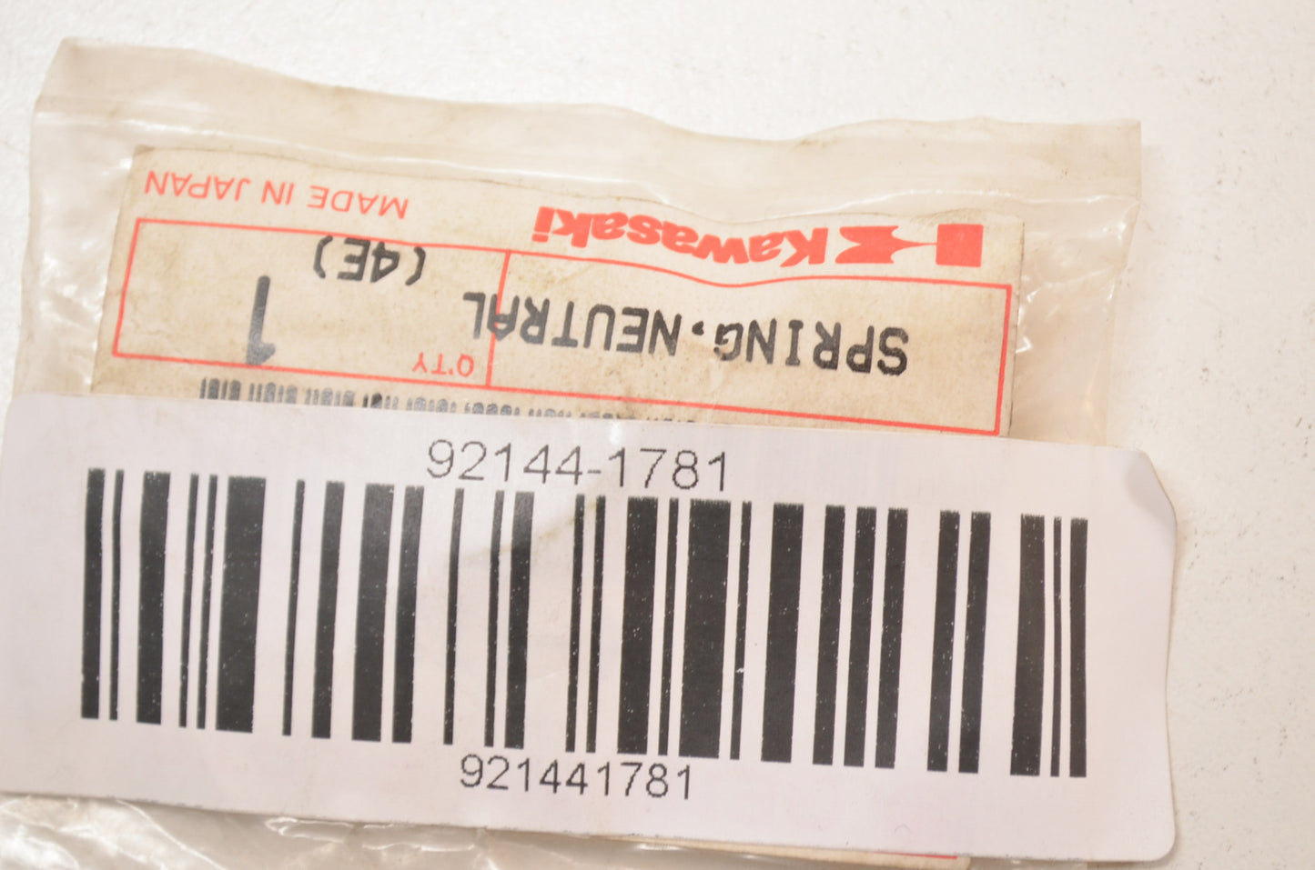 OEM Kawasaki 92144-1781 Neutral Lever Spring NOS