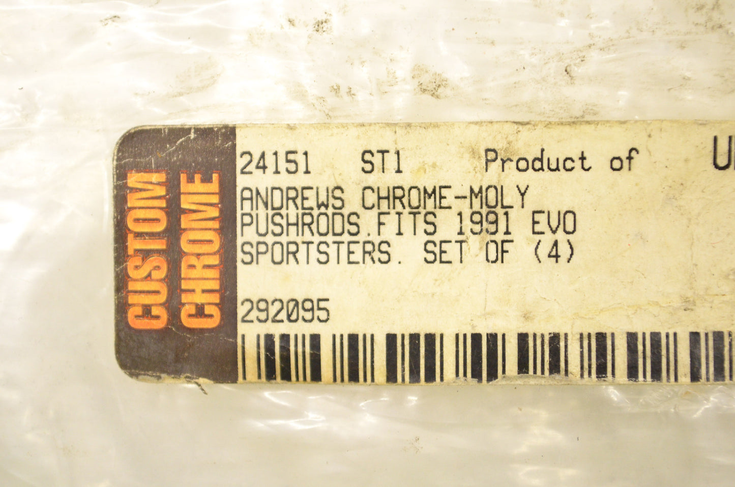 Andrews Products 24151, 292095 Push Rod Kit NOS