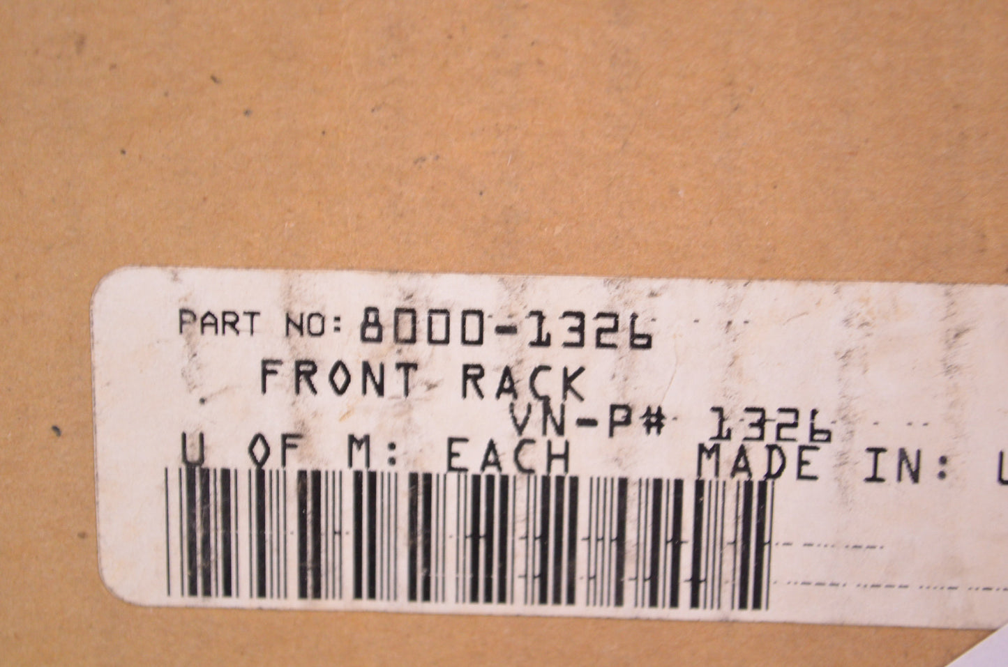Cambridge Metals & Plastics Honda Front Rack NOS