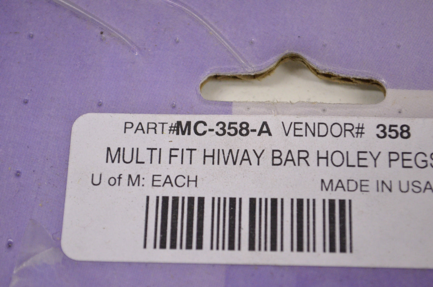 MC Enterprises MC-358-A Multi Fit Hiway Bar & Holey Peg Kit NOS